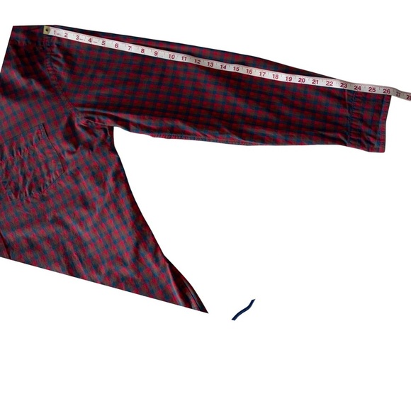 GAP Men's Red and Blue Plaid Button Down Shirt - Picture 4 of 6